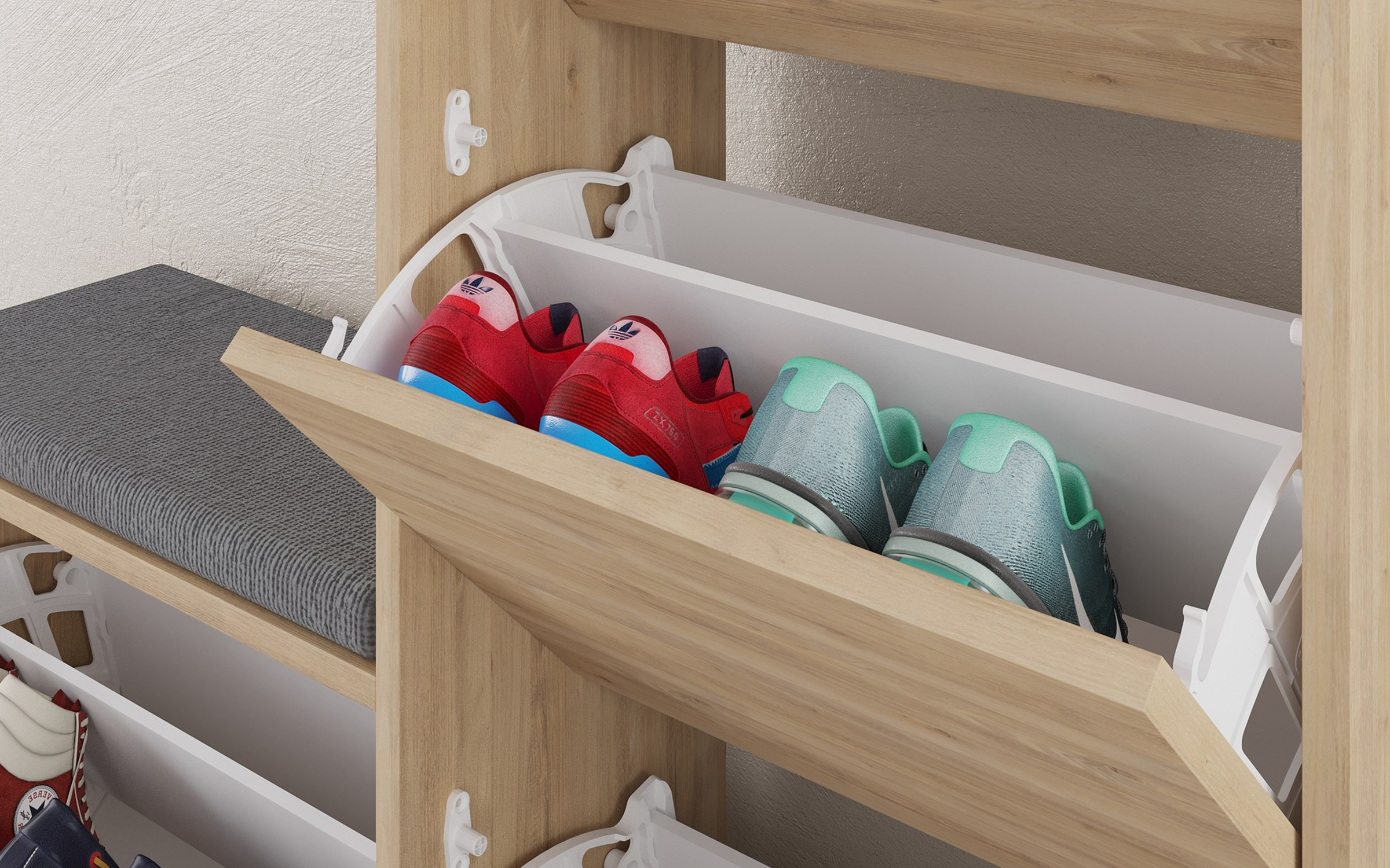 Shoe bench cabinet Desio, oak  4
